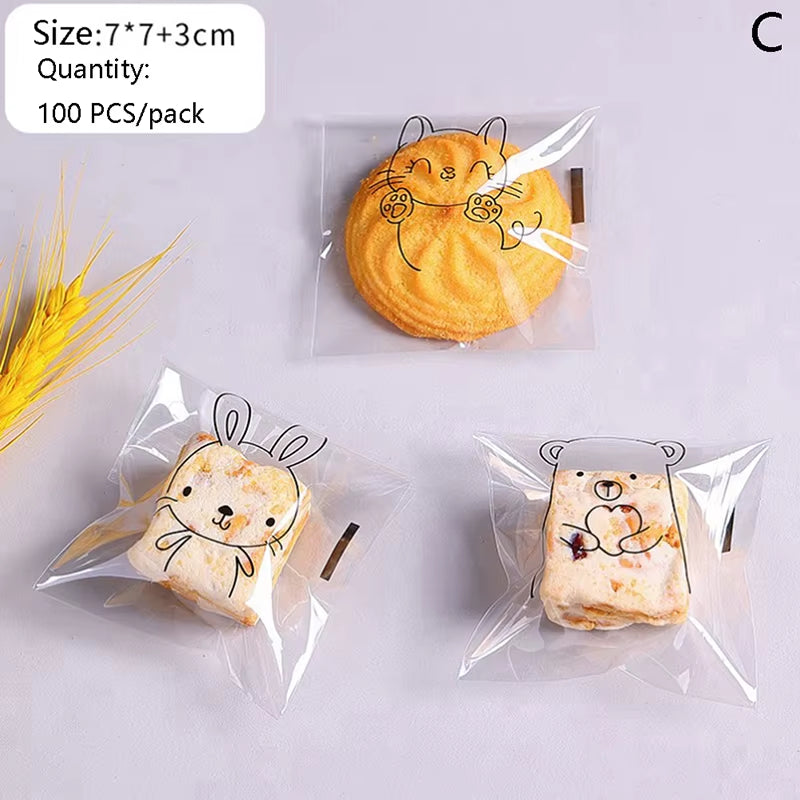 100Pcs Kids' Cartoon Sandwich Bags - Packaging for Fun Lunches!