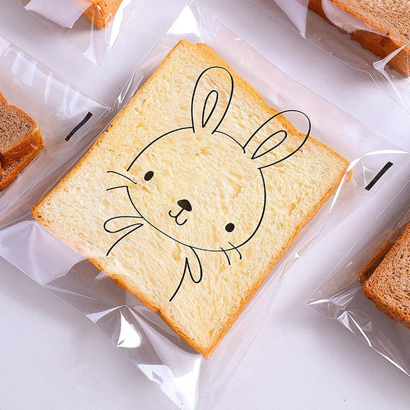 100Pcs Kids' Cartoon Sandwich Bags - Packaging for Fun Lunches!